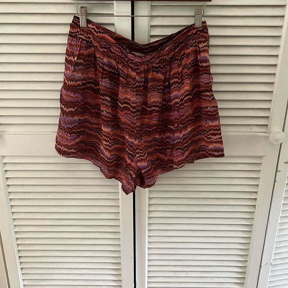 Ulla Johnson Alina High Waist Zigzag Shorts - Red and Purple - Picture 1 of 3